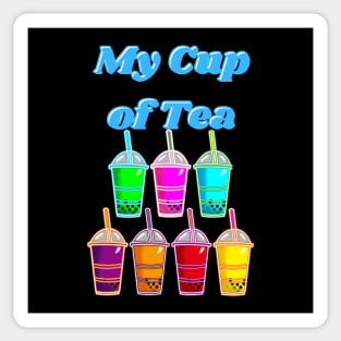 My Cup of Tea; Boba Tea Design, Retro Design Sticker